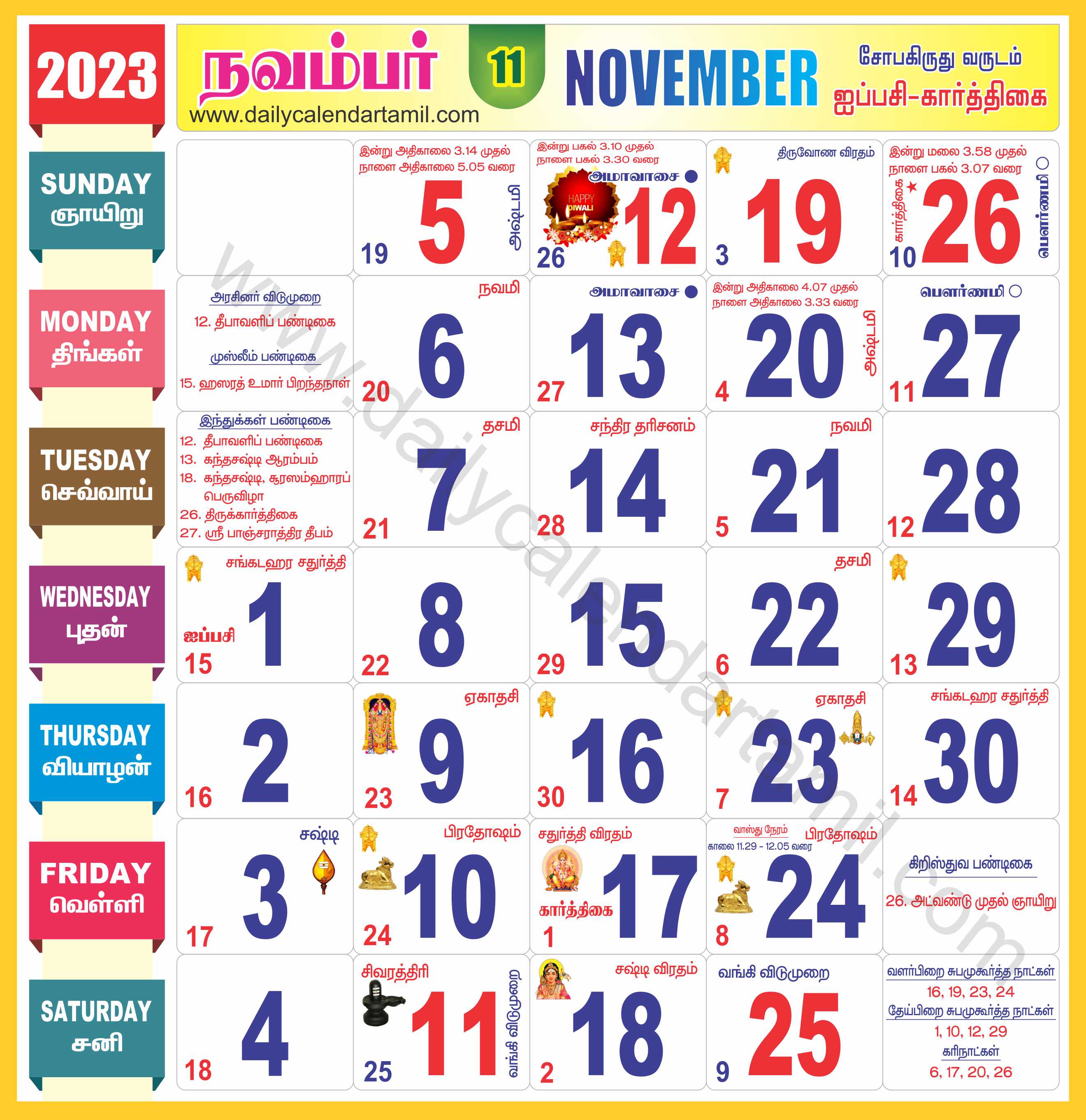 When Is Diwali In 2023 In Tamil Nadu Date Time Daily Calendar Tamil